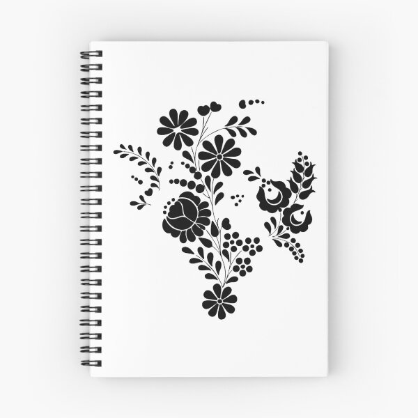 Item preview, Kalocsai folk art black flowers designed and sold by Kormix.