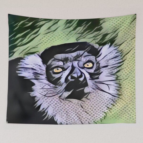 Item preview, Lemur Head In Pointillism designed and sold by Fearless-Fox.