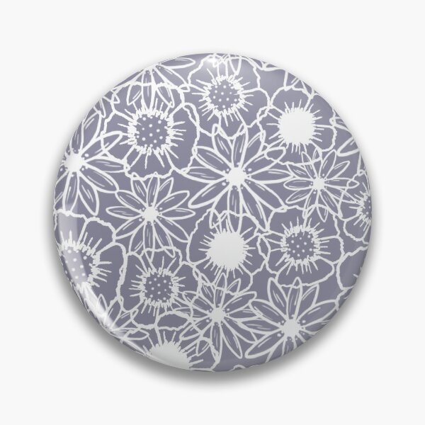 Item preview, Floral flower pattern purple / blue / gray and white designed and sold by PHedgehog.