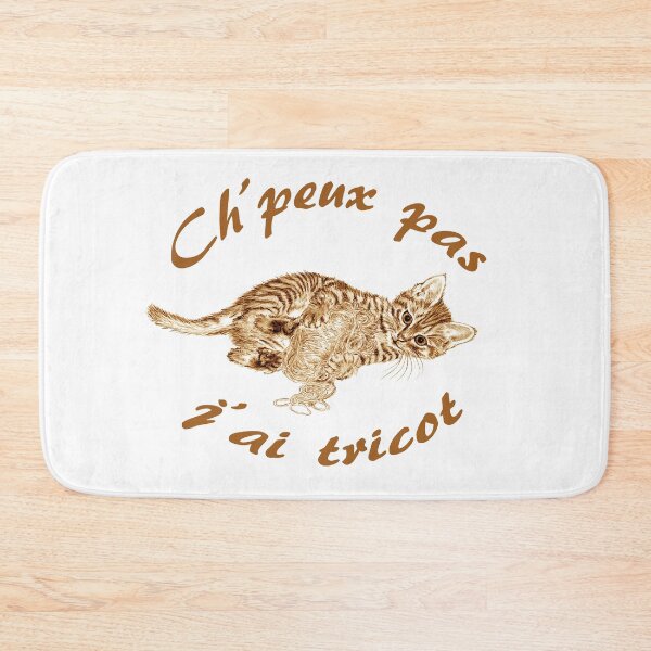 Item preview, Chaton à la pelota - brown colorized version, text in French designed and sold by SylvieG18.
