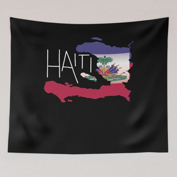 Item preview, Retro Haitian Flag Haiti Map Art  designed and sold by MrEddie10.