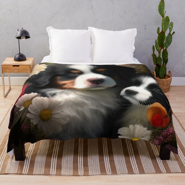 Item preview, Cachorros lindos felices y flores con amor por Brandon Cable designed and sold by BrandonArtWorld.