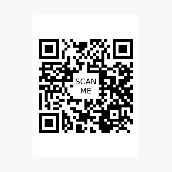 Rickroll qr Please scan for directions joke meme Photographic Print for  Sale by Captain-Jackson