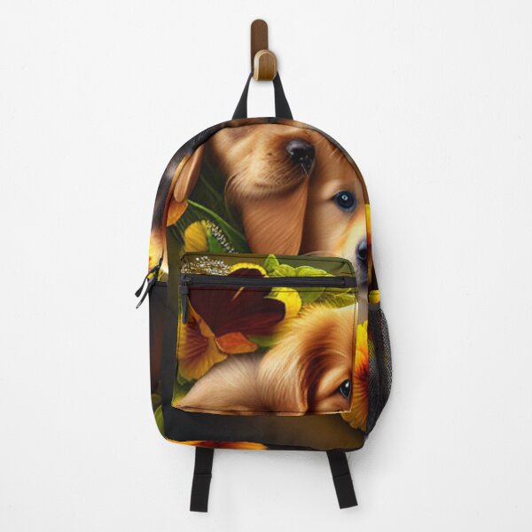 Artikelvorschau,  Glückliche süße Welpen und Blumen mit Liebe von Brandon Cable entworfen und verkauft von BrandonArtWorld.