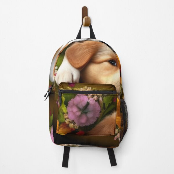 Artikelvorschau, Glückliche süße Welpen und Blumen mit Liebe von Brandon Cable entworfen und verkauft von BrandonArtWorld.