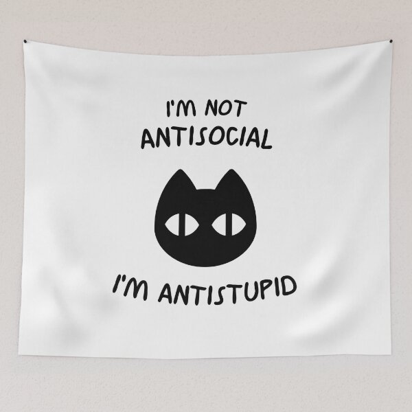 Item preview, Cat I'm not antisocial, I'm anti stupid designed and sold by ukrdesignhub.