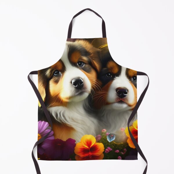 Artikelvorschau, Glückliche süße Welpen und Blumen mit Liebe von Brandon Cable entworfen und verkauft von BrandonArtWorld.