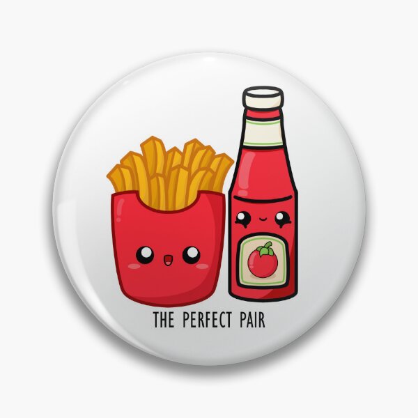Item preview, Cute Cartoon French Fries || Cute Ketchup, The Perfect Pair || Kawai designed and sold by cookingwithten.