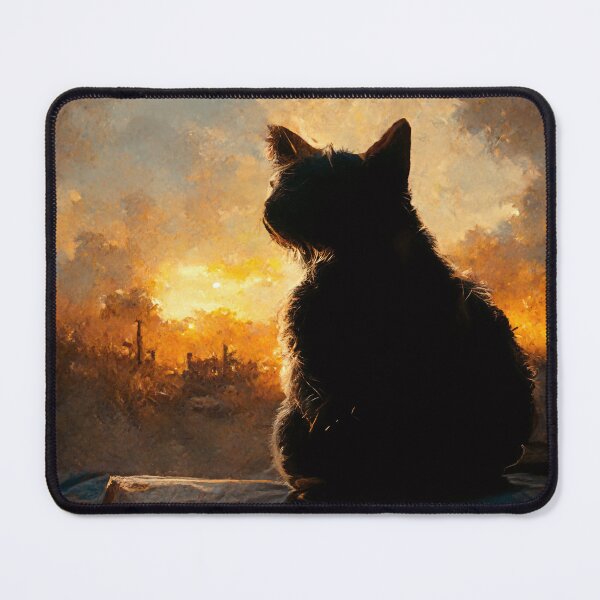 Item preview, Cat Looking at Sunset | Cat Watching a Sunset designed and sold by LeahTT.