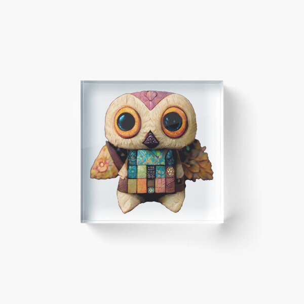Item preview, Cute Patchwork Owl - Cream designed and sold by LeahTT.