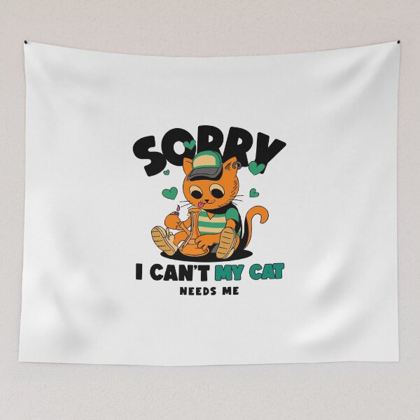 Item preview, Sorry i cant my cat needs me - Hilarious Cat Water Pipe Design designed and sold by ElLocoMus.