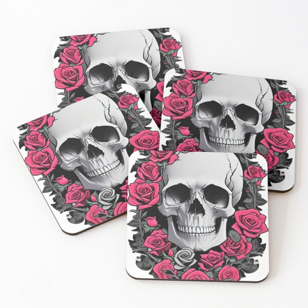 Item preview, skull with roses designed and sold by GraphicGear32.