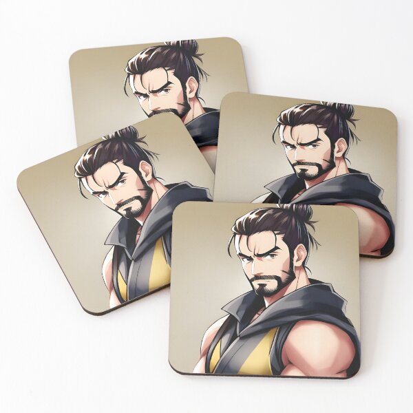 Item preview, (man bun), man, brown eye, bodybuilder, midlife, frowning, swordmaster, kimono designed and sold by NAOUFELCHATEUR.