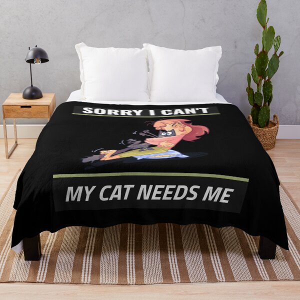 Item preview, Sorry i cant my cat needs me - Hilarious Cat Design designed and sold by ElLocoMus.