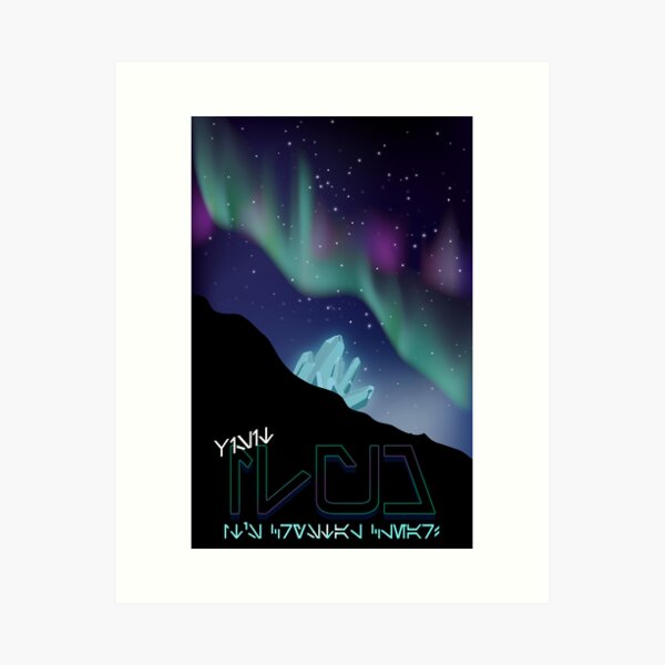 Vista previa del artículo con la obra «Viaje: Ilum (Aurabesh)», diseñado y vendido por plumblood.