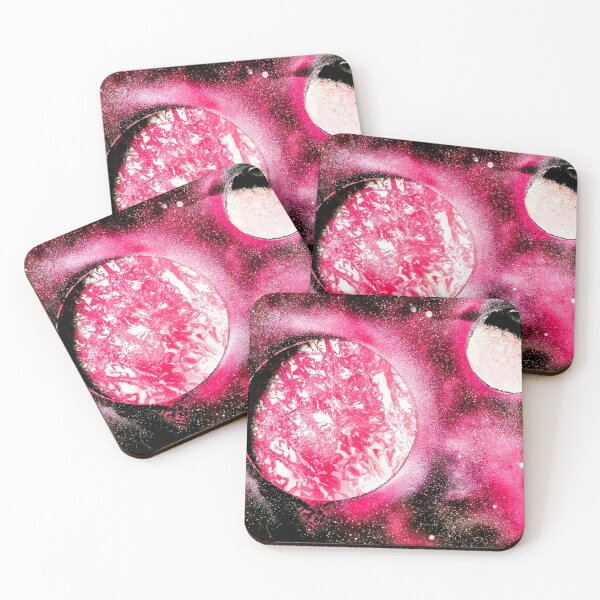 Item preview, Vibrant Pink Planet with Rose Gold Moon designed and sold by SprayPaintaNick.