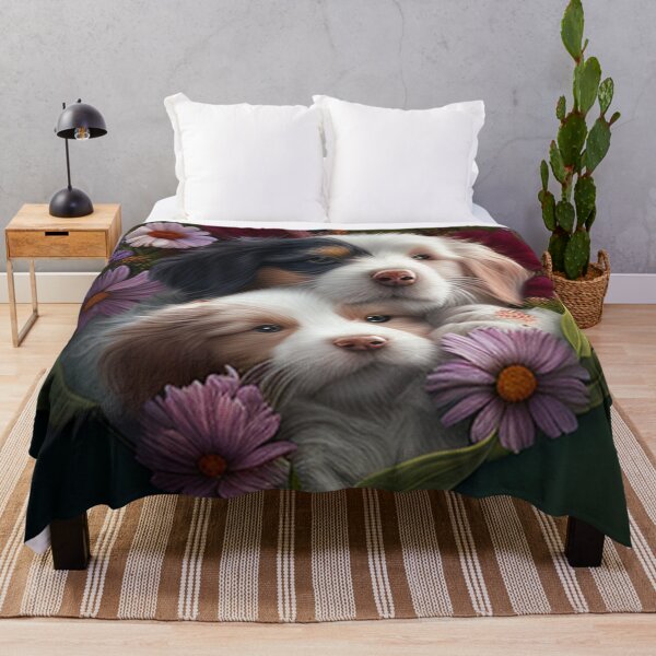 Item preview, Cachorros lindos felices y flores con amor por Brandon Cable designed and sold by BrandonArtWorld.