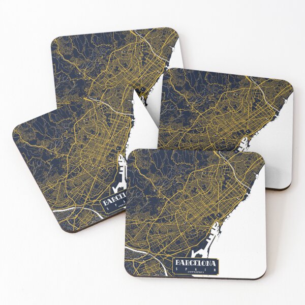 Item preview, Barcelona City Map of Spain - Gold Art Deco designed and sold by deMAP.
