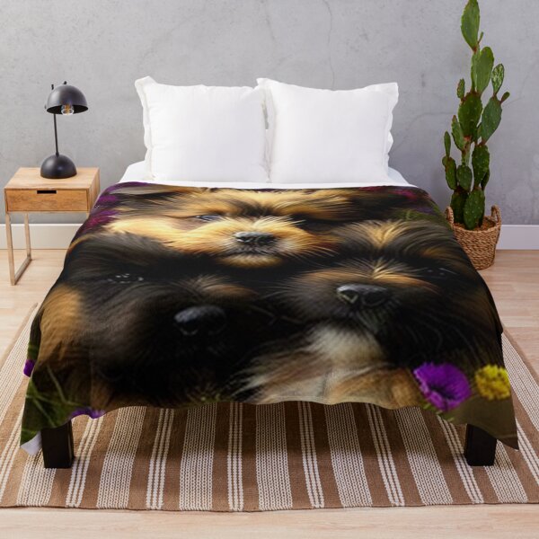 Item preview, Cachorros lindos felices y flores con amor por Brandon Cable designed and sold by BrandonArtWorld.