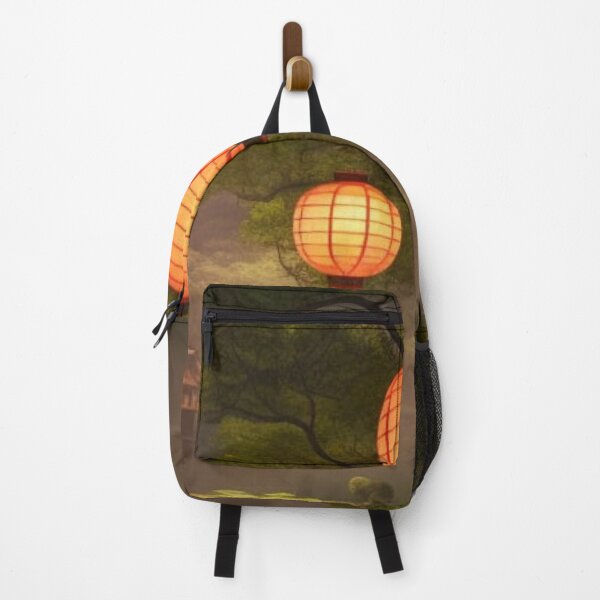 Item preview, Japanese Lanterns in a Japanese Garden at Nighttime Digital Art designed and sold by UmamibyKristi.