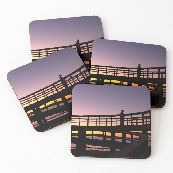 Item preview, A man fishing on the docks in Punta del Este, Uruguay, while the sun sets. Color digital backlit photography during twilight. designed and sold by nachodramis.