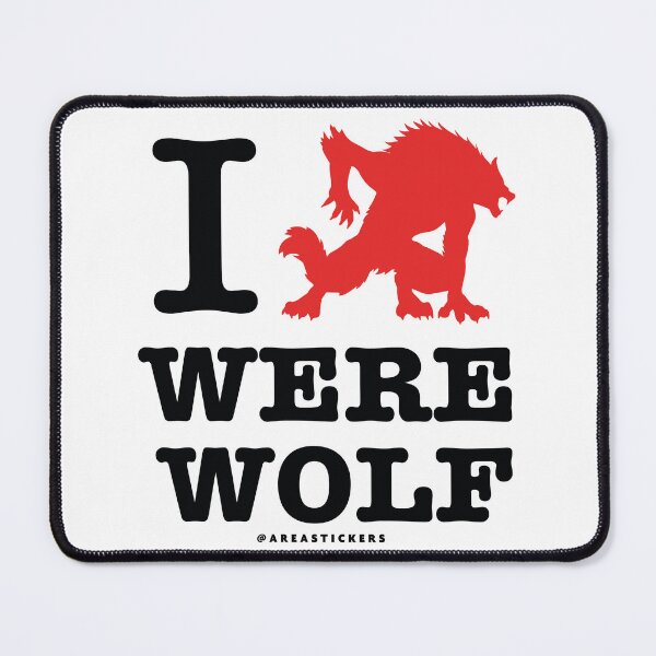 Item preview, I Love Werewolf - White designed and sold by AreaStickers.