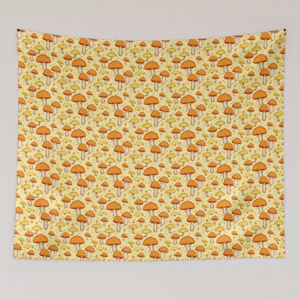 Item preview, Orange and Yellow Mushroom Pattern designed and sold by Heather Maree Design Studio.