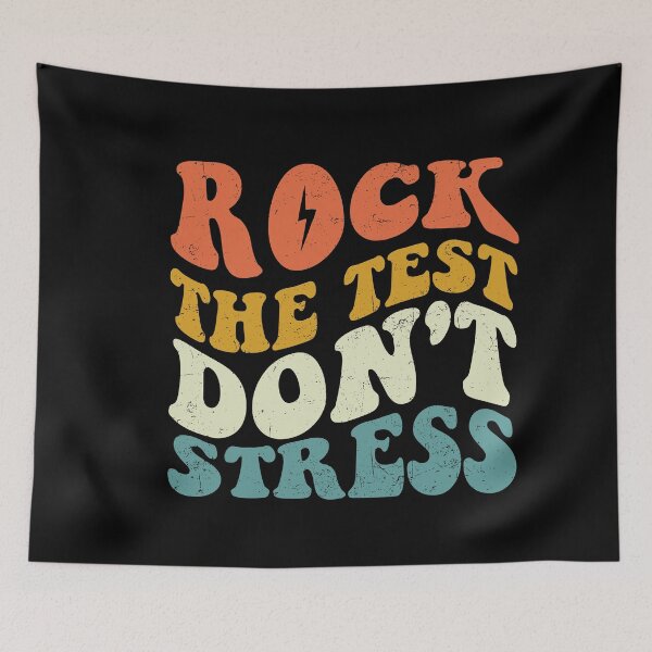 Item preview, Rock The Test don't stress Motivational Retro Groovy  Teachers Testing Day designed and sold by ambaart.