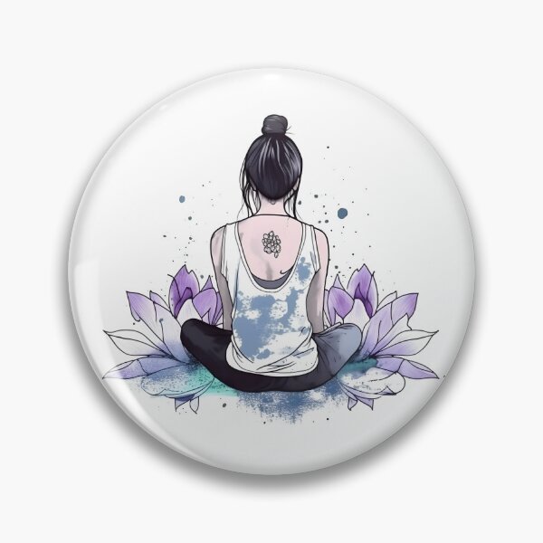 Aperçu de l'œuvre fleur de lotus yoga fille créée et vendue par The Graphic Letters.