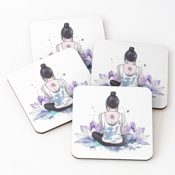 Item preview, Chica de yoga de flor de loto designed and sold by The Graphic Letters.