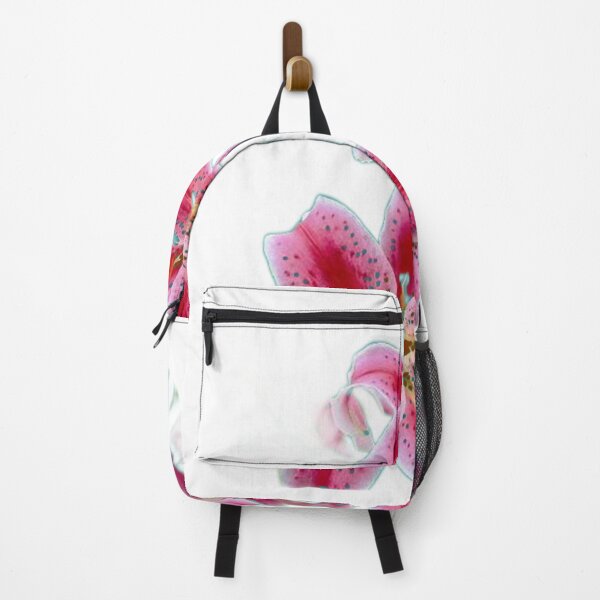 Item preview, ABSTRACTED RED-WHITE-PINK LILY FLOWERS GARDEN ART designed and sold by sharlesart.