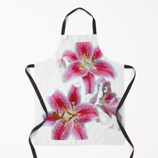 Item preview, ABSTRACTED RED-WHITE-PINK LILY FLOWERS GARDEN ART designed and sold by sharlesart.