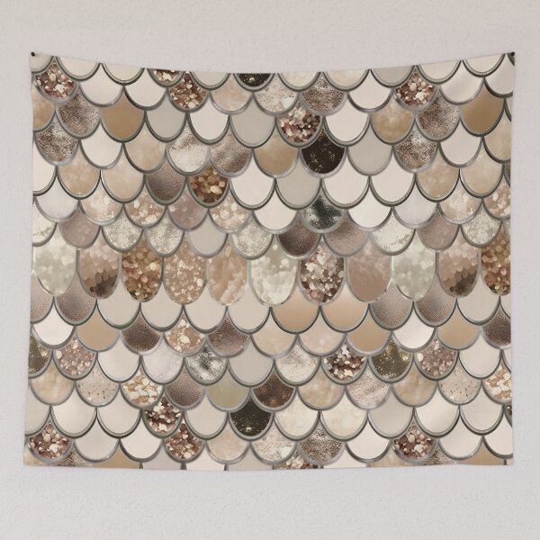 Item preview, Mermaid Glitter Scales - Gold Faux Glitter Shower Curtain designed and sold by Kentala.