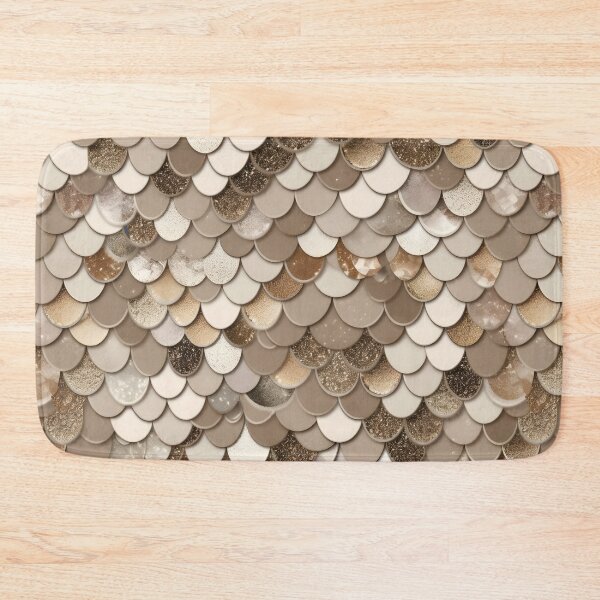 Item preview, Mermaid Glitter Scales - Gold Faux Glitter Shower Curtain designed and sold by Kentala.