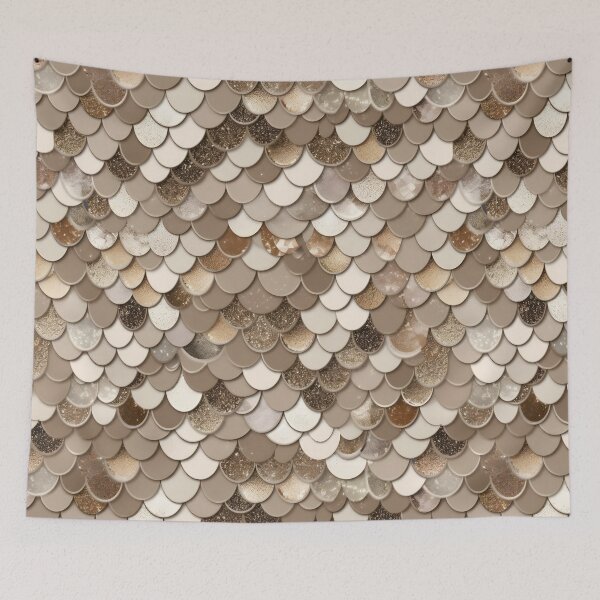 Item preview, Mermaid Glitter Scales - Gold Faux Glitter Shower Curtain designed and sold by Kentala.