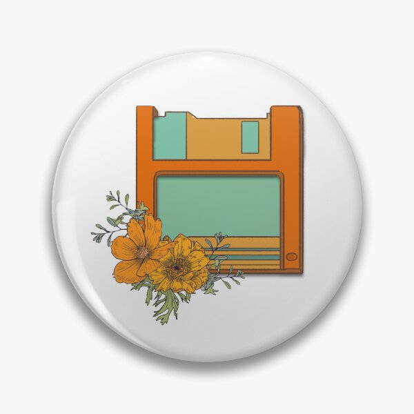 Item preview, Floppy Disk with Flower Vintage Hand Drawn Art Work Sticker  designed and sold by Muhammad  Toqeer.