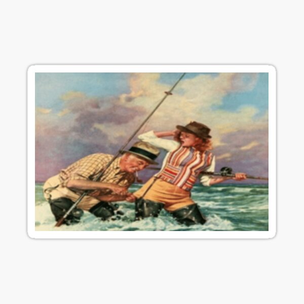 Lady Fishing Stickers for Sale