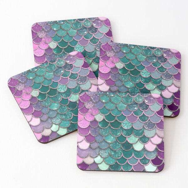 Item preview, Mermaid Glitter Scales - Rainbow Colored Gold Glitter Shower Curtain designed and sold by Kentala.