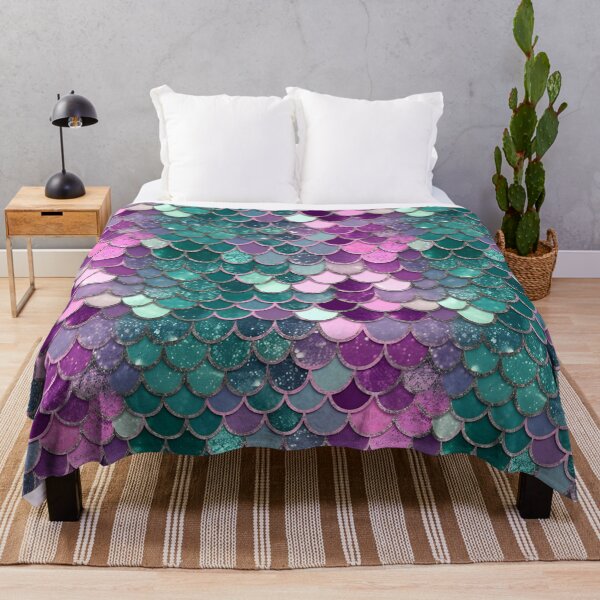 Item preview, Mermaid Glitter Scales - Rainbow Colored Gold Glitter Shower Curtain designed and sold by Kentala.