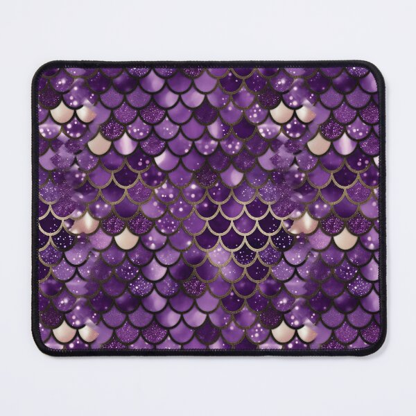 Item preview, Mermaid Glitter Scales - Purple gold, Faux Glitter Shower Curtain designed and sold by Kentala.
