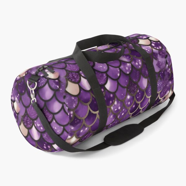 Item preview, Mermaid Glitter Scales - Purple gold, Faux Glitter Shower Curtain designed and sold by Kentala.