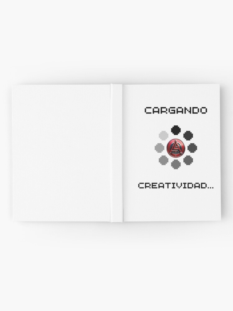 Cuaderno de tapa dura con la obra Cargando creatividad, diseñada y vendida por SaraPanacea