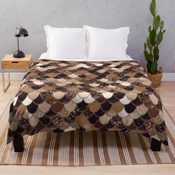Item preview, Mermaid Glitter Scales - Black Gold, Faux Glitter Shower Curtain designed and sold by Kentala.