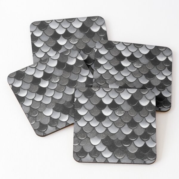 Item preview, Glitter Scales - Metallic Black Gray Shower Curtain. designed and sold by Kentala.