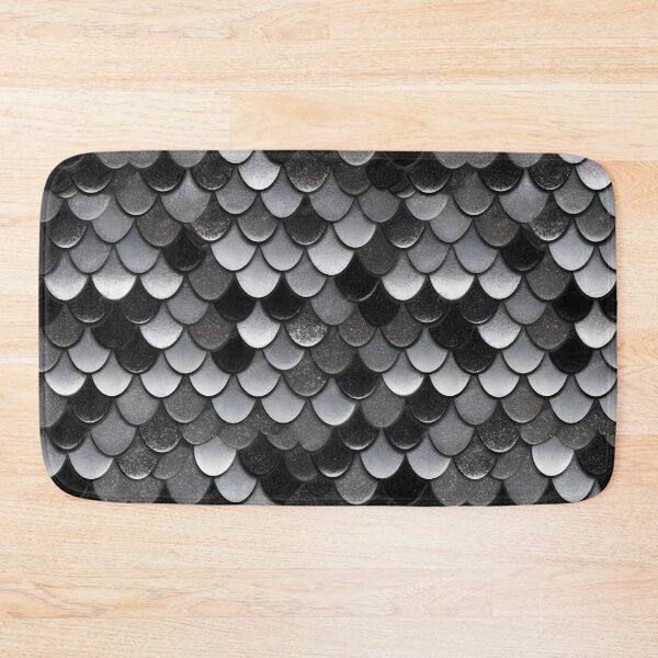 Item preview, Glitter Scales - Metallic Black Gray Shower Curtain. designed and sold by Kentala.