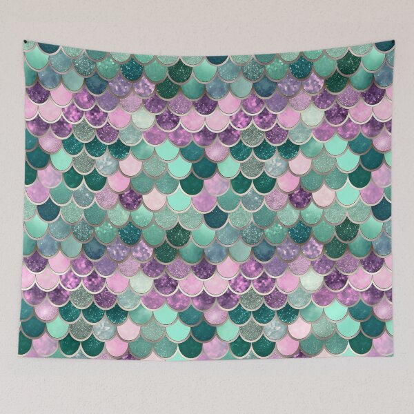 Item preview, Mermaid glitter scales - rainbow gold glitter shower curtain designed and sold by Kentala.
