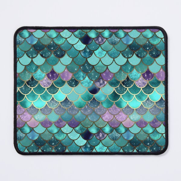 Item preview, Mermaid Glitter Scales - Turquoise gold glitter shower curtain designed and sold by Kentala.