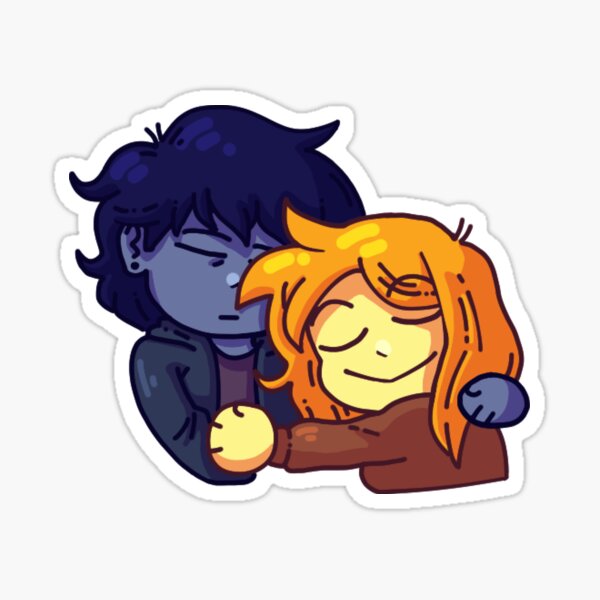 Chibi Blue & Yellow Hug Sticker