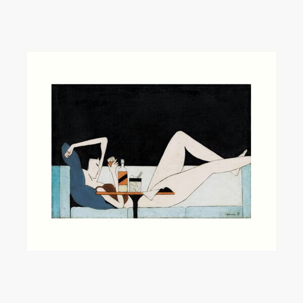 Item preview, Pang Xunqin Girl on the Couch - classical japanese art designed and sold by Creeping Time.