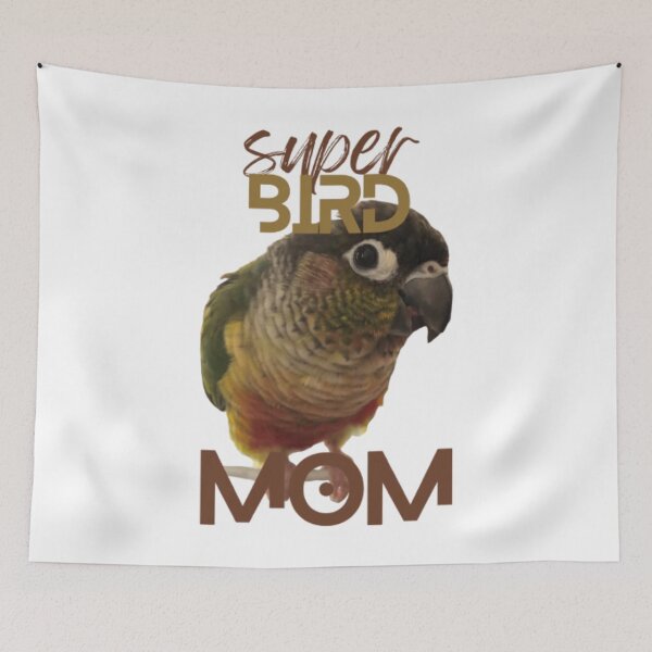Item preview, Super Bird Mom Green Cheek Conure Parrot Bird designed and sold by TatianaLG.